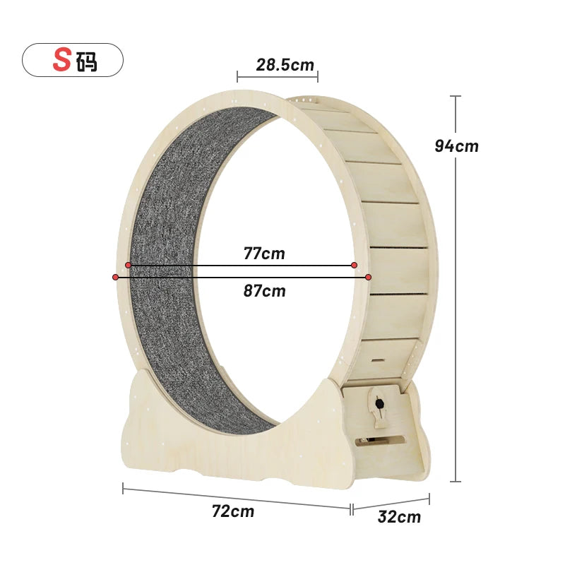 Pet Toys Wheel Cat Climbing Frame Cat Circle Track Running Wheel Treadmill for Exercise Running Wooden