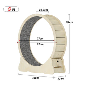 Pet Toys Wheel Cat Climbing Frame Cat Circle Track Running Wheel Treadmill for Exercise Running Wooden