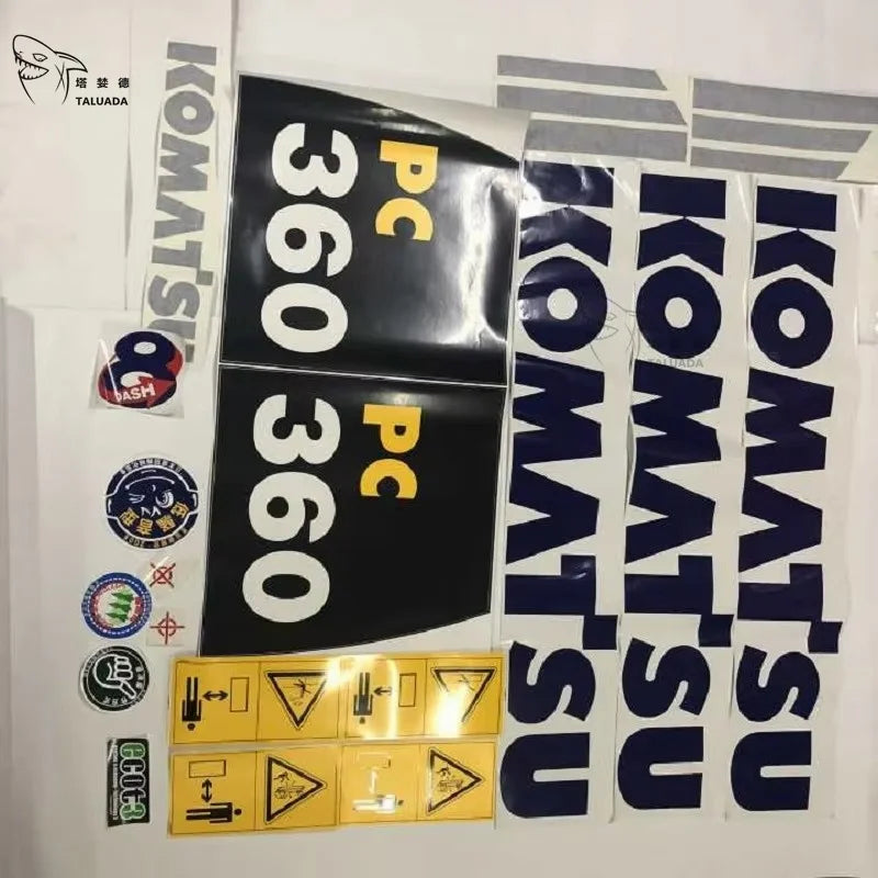 TALUADA Excavator Parts Complete Sticker Set Komatsu PC130 PC160 PC200 PC240 PC360 Custom Stickers Machine Logo Model Sticker