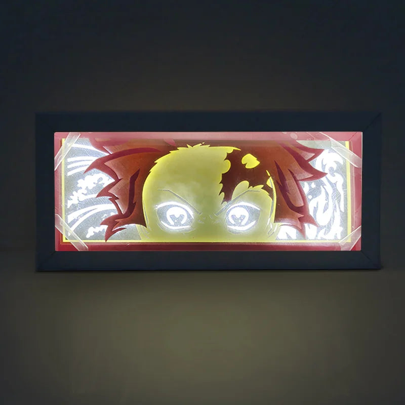 Layered Paper Diy Anime  Figure Face Art Anime Fans Gifting Bedroom Decor Night Lighted Paper Anime Lights