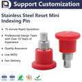 PANQI FD812 Hot Sales Reset Stainless Steel Fine and Coarse Threads Indexing Plunger Pin with Red Plastic Knob Fasteners