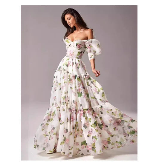 Luxury Summer Maxi Dress for Women Long Floral Chiffon Beach Dresses Plus Size Casual Clothing by Brand Manufacturer
