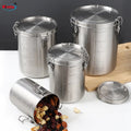 Nicety Customized Round Stainless Steel Canister Set with Lock Airtight Food Contain for Coffee Candy Spice Kitchen Jar Set