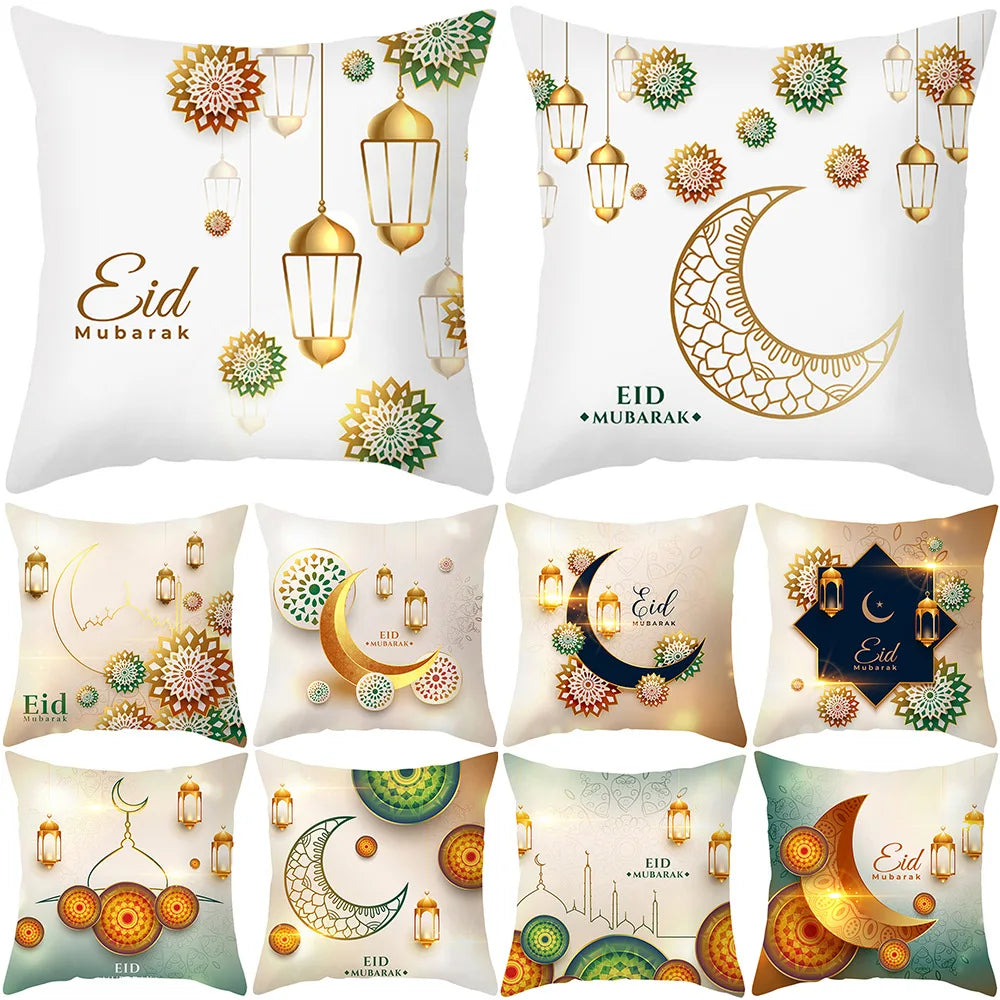 Ramadan Islam Throw Pillow Cover Eid Mubarak Cushion Pillowcase for Sofa Bed Couch Throw Cushion Cover Decoration