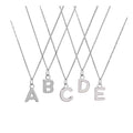 WMLE001 Sterling Silver Initial Alphabet Letter Name Charm Pendant Necklace Personalized Gifts for Women or Girls