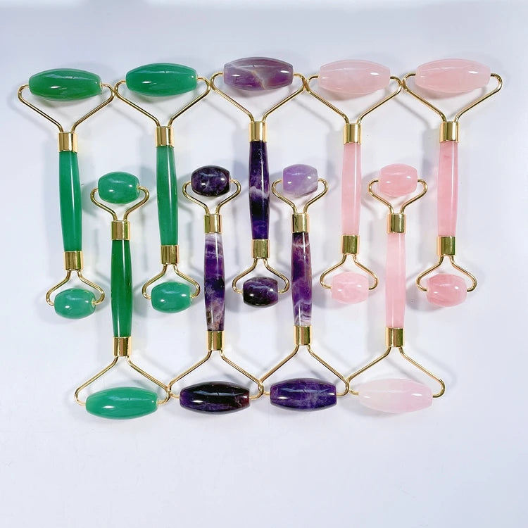 Huiying Hot Selling Jade Stone Facial Anti Aging Natural Stones Jade Gem Roller For Face