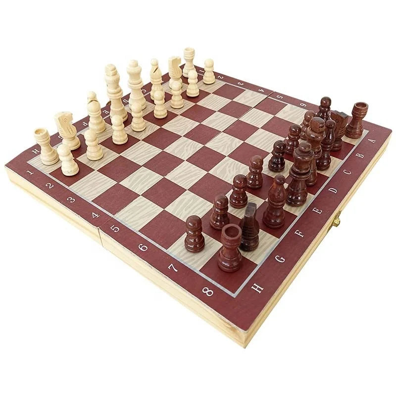Fun Wooden Folding Magnetic International Chess Set for Kids Board Game for Children
