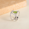 W0541 Abiding Jewelry Manufacturer Wholesale Price Green Natural Peridot Gemstone Lots Unique Designs Silver Finger Rings