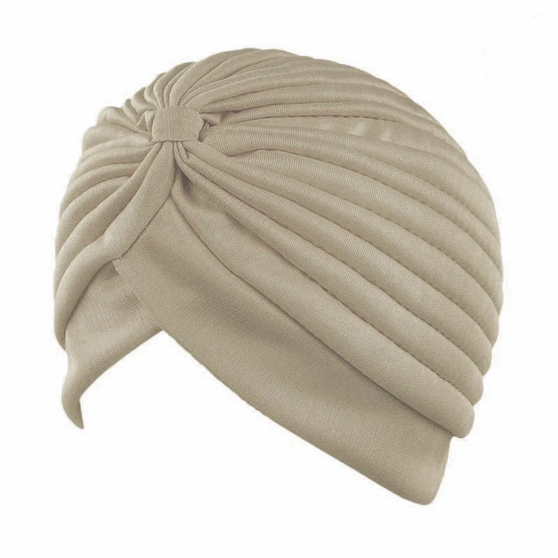 New Fashion Multi-color Solid Color Double-layer Elastic Head Cap Ethnic Cap Yoga Cap Pullover Scarf