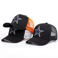 Manufacturer's Custom Casual Outdoor 5 Panel Trucker Cap 3D Embroidered Star Logo High Quality Cotton Mesh Hat Hip Hop Fashion