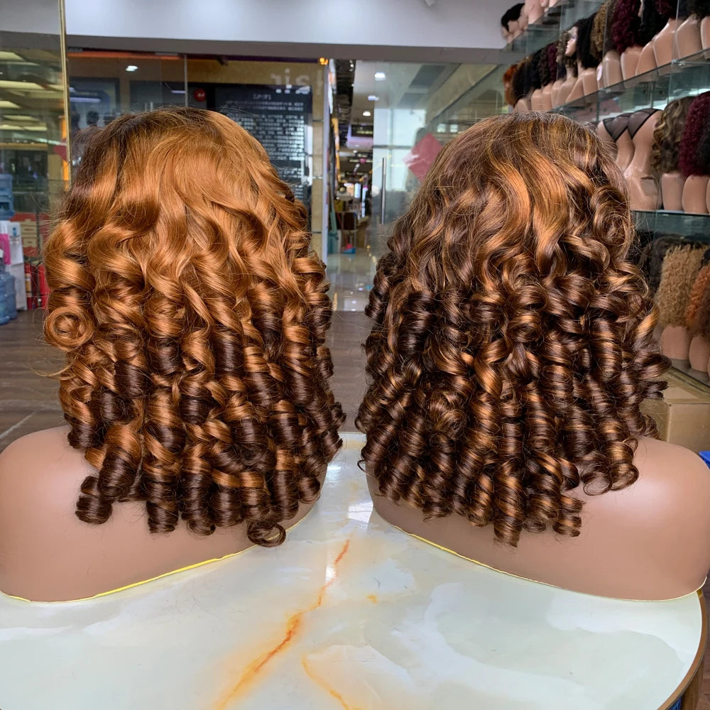 Spring Curl 13X4 Frontal Color 3 Tone Human Hair Wigs Vietnamese Hair 100 Human Hair Lace Front in Bulk