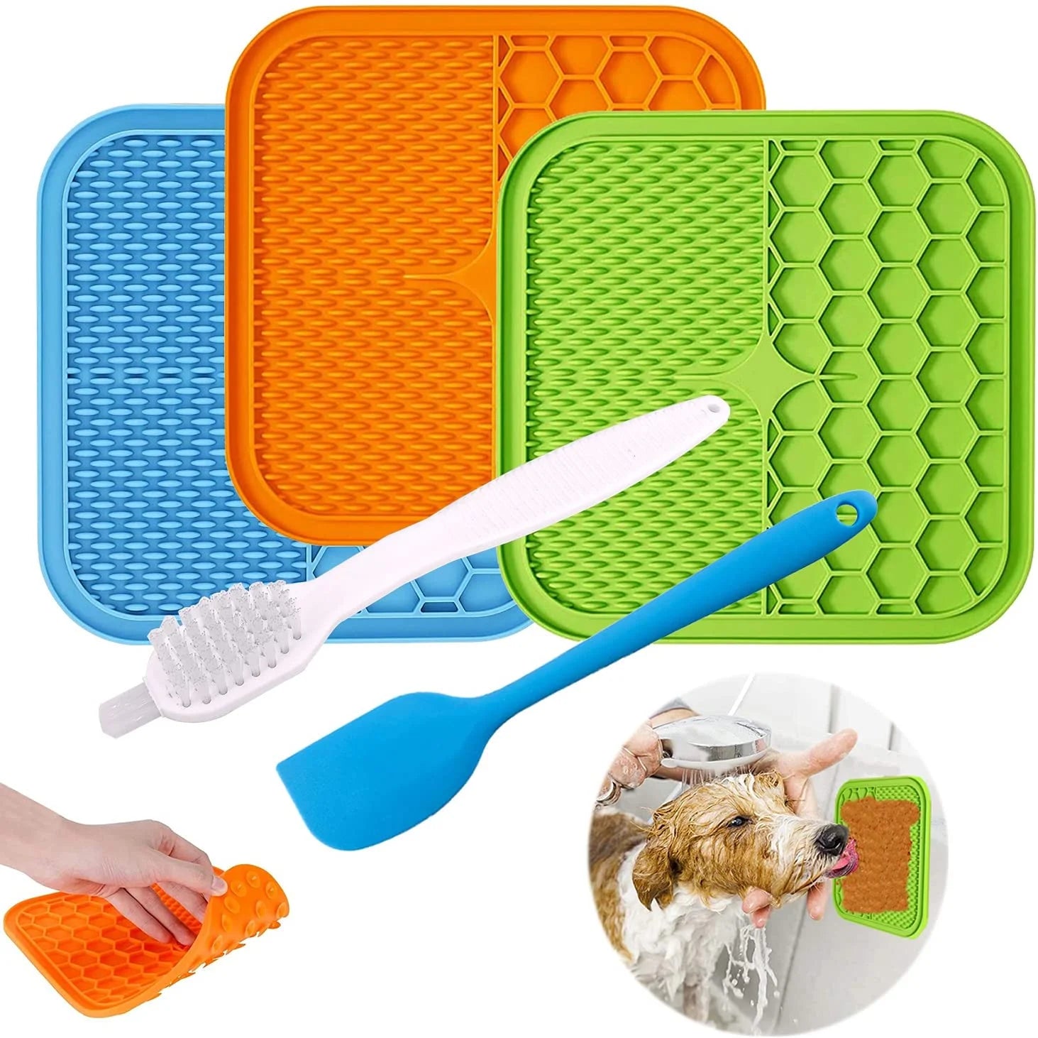 Feeding Pet Lick Mat Feeder Dog Lick Mat Wholesale Custom Strong Suction Slow Eating Silicone OPP Bowls Dogs Innovative Products