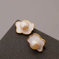 Aimgal Fine Jewelry Natural Freshwater Pearl S925 Silver Fried Eggs Earrings 18k Gold Great Gifts for Children Drop Shipping