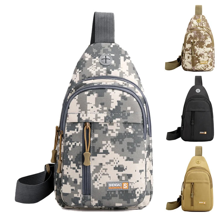Unisex Fanny Pack Waist Bag New Fashion Multifunctional Large Capacity Nylon Fabric Camouflage Sling Chest Bag Zipper Waterproof