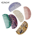 KUACHI Wholesale New Design Semicircular Acetate Comb Ladies Fashion Anti-Static Wide Tooth Comb Portable Custom Combs With Logo