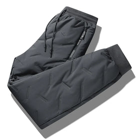 Winter Midweight Men's Large Size Casual Garment Dyed Straight High Waist Elastic Waist Trousers Hoodie Pants