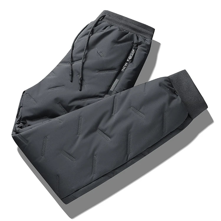 Winter Midweight Men's Large Size Casual Garment Dyed Straight High Waist Elastic Waist Trousers Hoodie Pants
