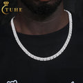 Fine Jewelry 8mm 925 Sterling Silver VVS Moissanite Gold Plated Four Leaf Clover Square Geometric Link Chain Necklace