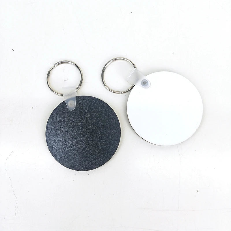 Black Back Sided Sublimation MDF Keychain Custom Sublimation Key Chain Blank Round Sublimation Keychain