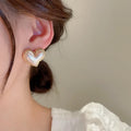 2026 Hot Selling Simple Gold Heart Pearl Earrings for Women Sweet Pearl Stud Ear Clip Party Girl Fashion Accessories Jewelry