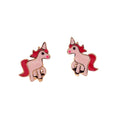 New Arrival Small Custom Unicorn Stud Children Enamel Plated Earrings 925 Sterling Silver for Kids Jewelry