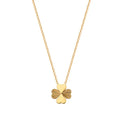 Wholesale New Women 18k Gold Plated Titanium Steel Pendant Necklace Four Leaf Flower Necklace