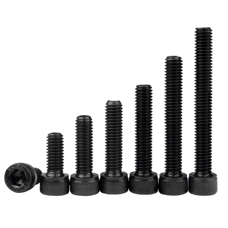 M2 M2.5 M3 M4 M5 M6 M8 DIN 912 Grade 12.9 Black Oxide Steel Hex Drive Allen Bolt Socket Cap Head Screws
