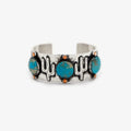 2022 Newest Ethnic Style Bohemian Cute Vintage Turquoise Cactus Open Wide Alloy Bracelet Bangle