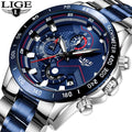 2022 LIGE 9982 Mens Watches Men Business Analogue Clock Fashion Stainless Steel Sports Waterproof Luminous Watch Relojes Hombre