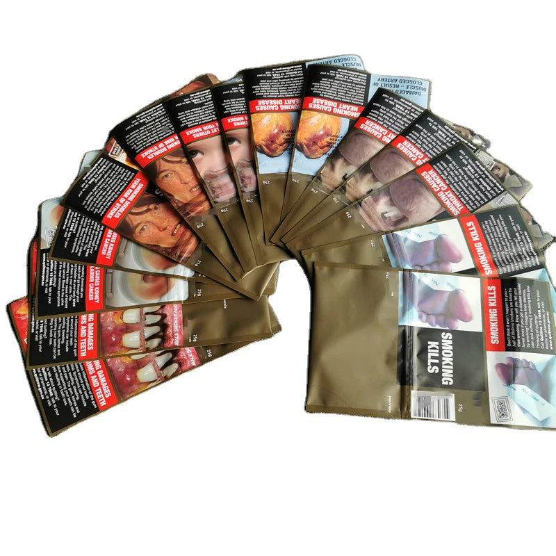 Wholesale  25g 30g 50g 100g Leaf Hand Rolling Tobacco Pouch Empty Tobacco Smoking Bag With Self Adhesive Sealing