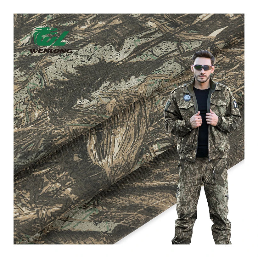 RTS T/C 8020 Twill Woven Flame Retardant Anti Tearing Mossy Oak Duck Blind Camouflage Poly/Cotton Fabric for Uniform Coat
