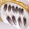 Delicate Black Gradient Color Resin Butterfly Wing Drop Earring Beauty Crystal Fairy Wing Hook Earrings for Women Girls Jewelry