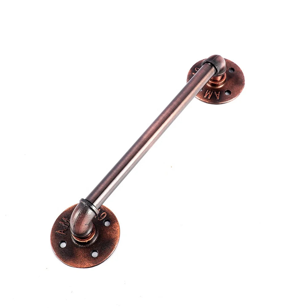 HD010-2012-RBD Vintage Classical Anti Rust Wrought Iron Door Tube Handle Cast Iron Pipe Handle for Barn Door
