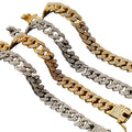 BINSHUO Wholesale Customization Hip-Hop Jewelry Miami Gold Diamond Chunky Ice Out Men's Cuban Link Chain Bracelet