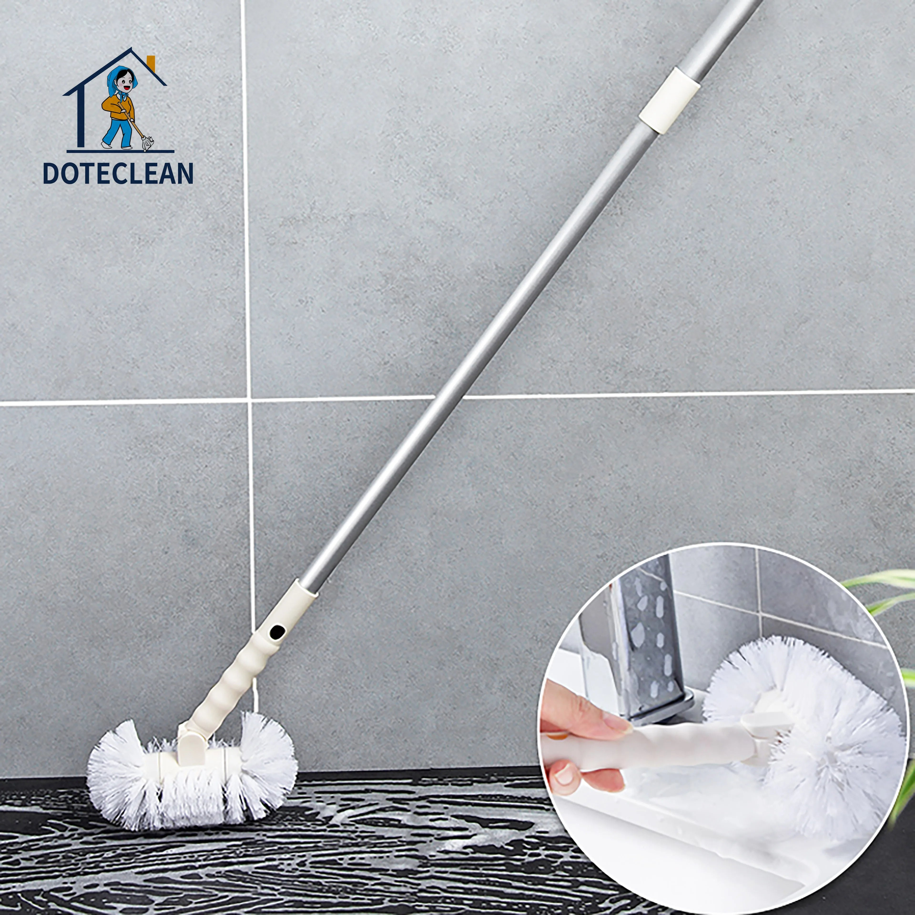 Round Plastic Bathroom Cleaning Brush Broom with Long Telescopic Handle Lower Price Scrubbing Floor Tool