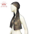 JIRIS Ins Hot Nightclub Hollow Grid Mesh Rhinestone Head Scarf Wrap Headpiece for Women Bling Crystal Headband Turban Hair Hat