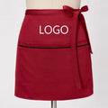 Manufacture Custom Bar Staff Waterproof Half Bistro Apron Restaurant Chef Coffee Shop Bartender Waist Apron Wholesale Unisex