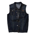 RNSHANGER New Spring Autumn Vintage Design Men's Denim Vest Male Black Sleeveless Jackets Men Hole Jeans Vest