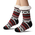 Thick Warm Knitted Women Fuzzy Winter Vintage Nordic Cozy Socks Crew Slipper Sleeping Fluffy Socks