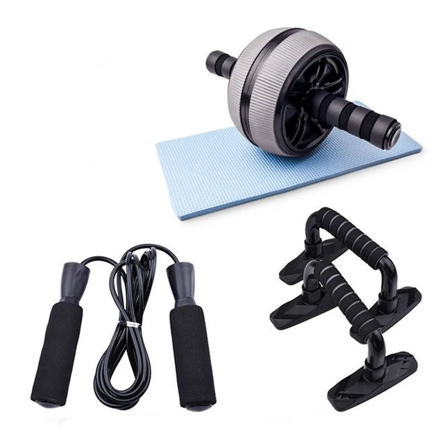 OEM Custom AB Wheel Roller Kit for Home Gym Exercise Includes Push up Bar Jump Rope Knee Pad Made of PVC EVA PP Steel