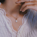 Unique Design Enamel Flower Pendant Gold Plated Sterling Silver Necklace
