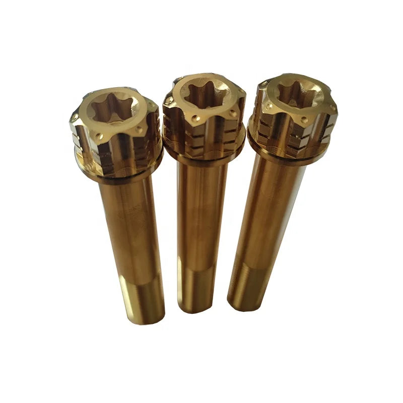 Factory Price of M12x80x1.25mm Titanium Dual Driver Bolt Titanium Socket Torx Flange Head Bolt for Modification Motorcycle