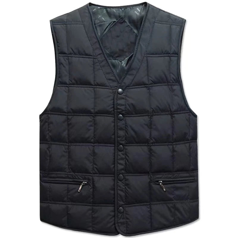 2025 Autumn and Winter Down Vest for Men With a Large Size Vest Wearing a Light Vest