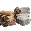 OEKO-TEX Hot Sale Luxury Adults Kids Warm Soft Comfortable Sofa Bed Travel 100% Polyester Knitted Throw Blanket with Tassels MFE