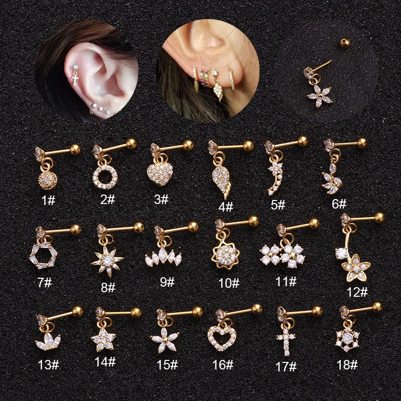 Quality Assurance Piercing Jewelry Daith Piercing Cartilage Earring Elegant Ear Piercing Earrings