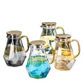 Large Capacity Eco-Friendly Diamond Glass Pitcher Sets 1500ml/1800ml for Hot/Cold Water Iced Tea Stainless Steel Lid Glass