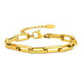 Hot Sale Cheap 18k Gold Plating Stainless Steel Link Bracelet Jewelry Custom Paper Clip Design Chain Bracelet for Women