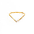 Fenny 18K Gold Plated Hot Seller Personality Fine Dainty Zirconia Half Pave Arrow Shaped Stainless Steel Ring for Women