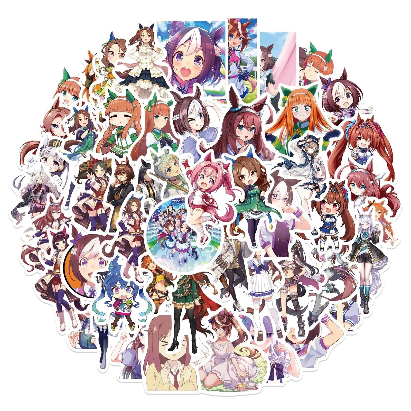 50PCS Japanese cartoon gaming two dimensional anime pretty derby sticker
