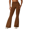 Women's Quick Dry Yoga Flare Pants High Waist Tummy Control Compression Solid Pattern Elastic Waist Closure Active Usage